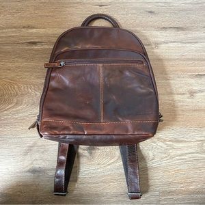 Jack Georges Brown Leather Backpack